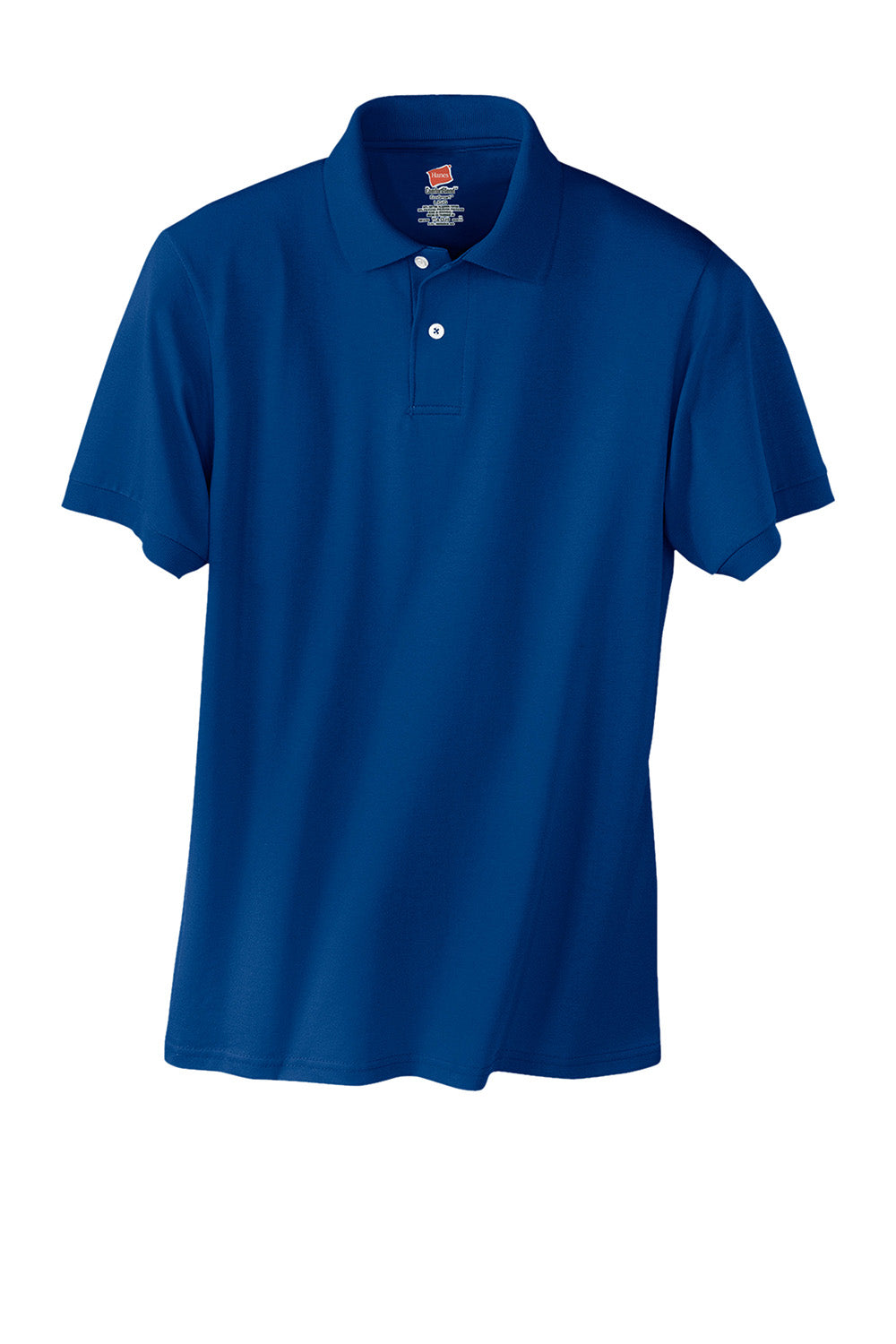 Hanes 054X/054 Mens EcoSmart Short Sleeve Polo Shirt Deep Royal Blue Flat Front