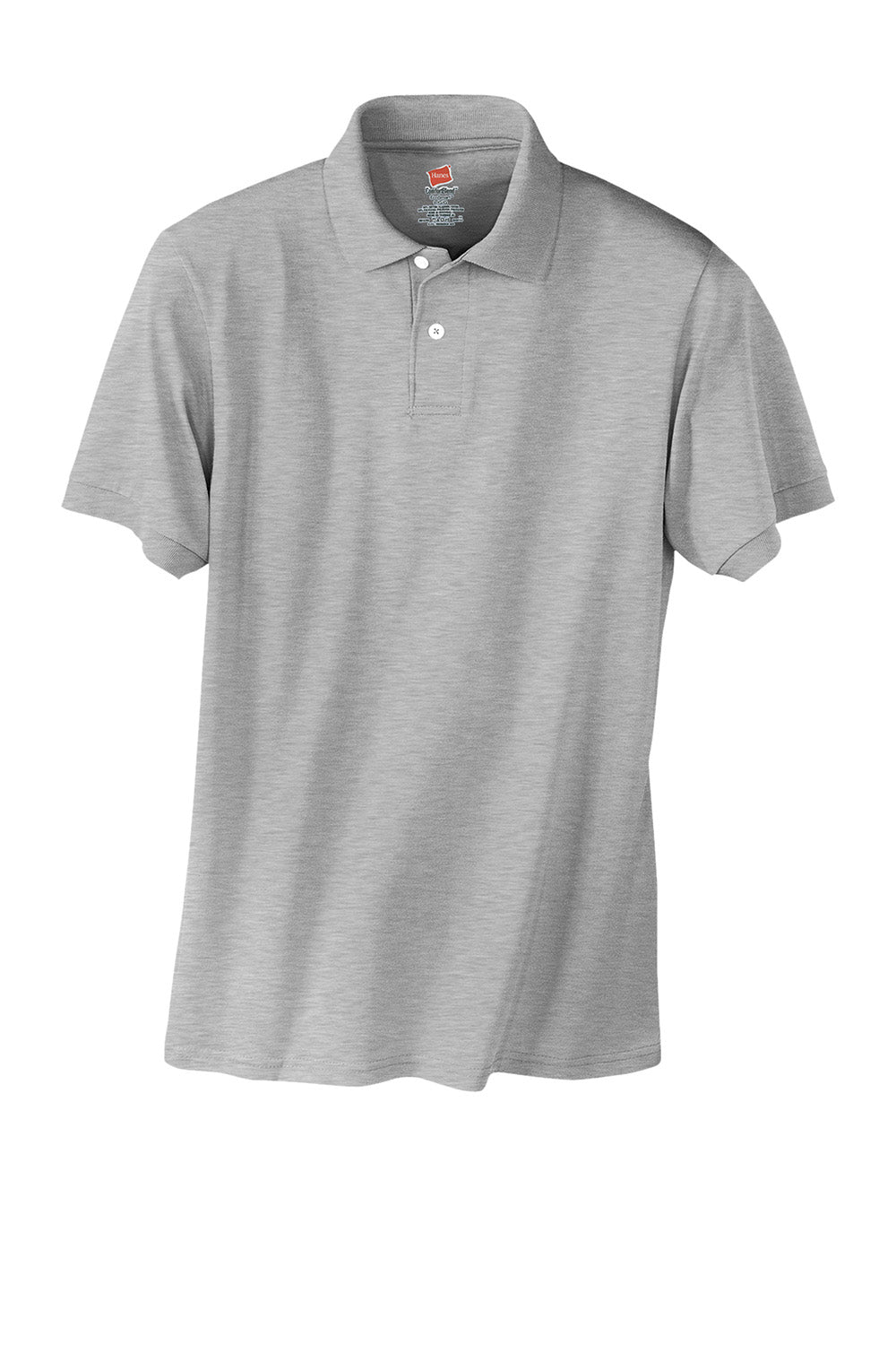 Hanes 054X/054 Mens EcoSmart Short Sleeve Polo Shirt Light Steel Grey Flat Front