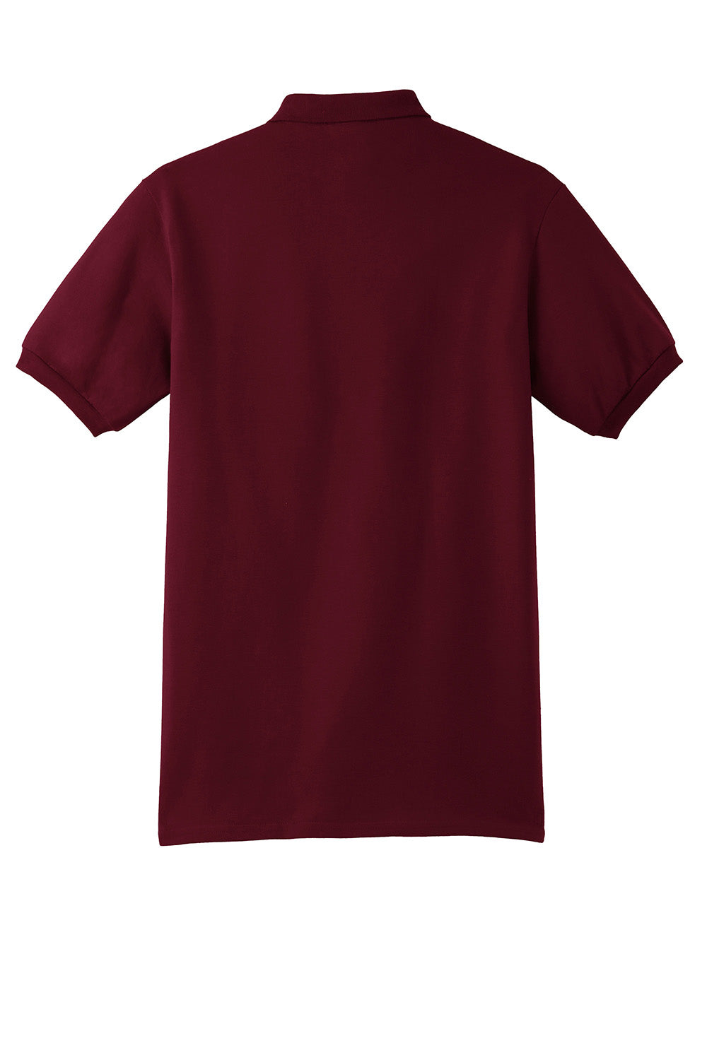 Hanes 054X/054 Mens EcoSmart Short Sleeve Polo Shirt Maroon Flat Back