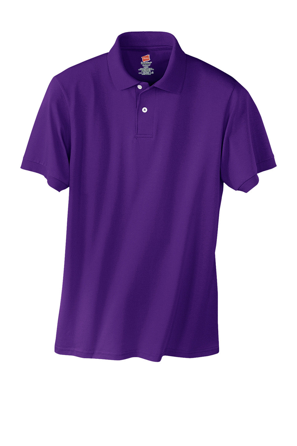 Hanes 054X/054 Mens EcoSmart Short Sleeve Polo Shirt Purple Flat Front