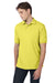 Hanes 054X/054 Mens EcoSmart Short Sleeve Polo Shirt Yellow Model Front