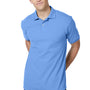 Hanes Mens EcoSmart Short Sleeve Polo Shirt - Carolina Blue