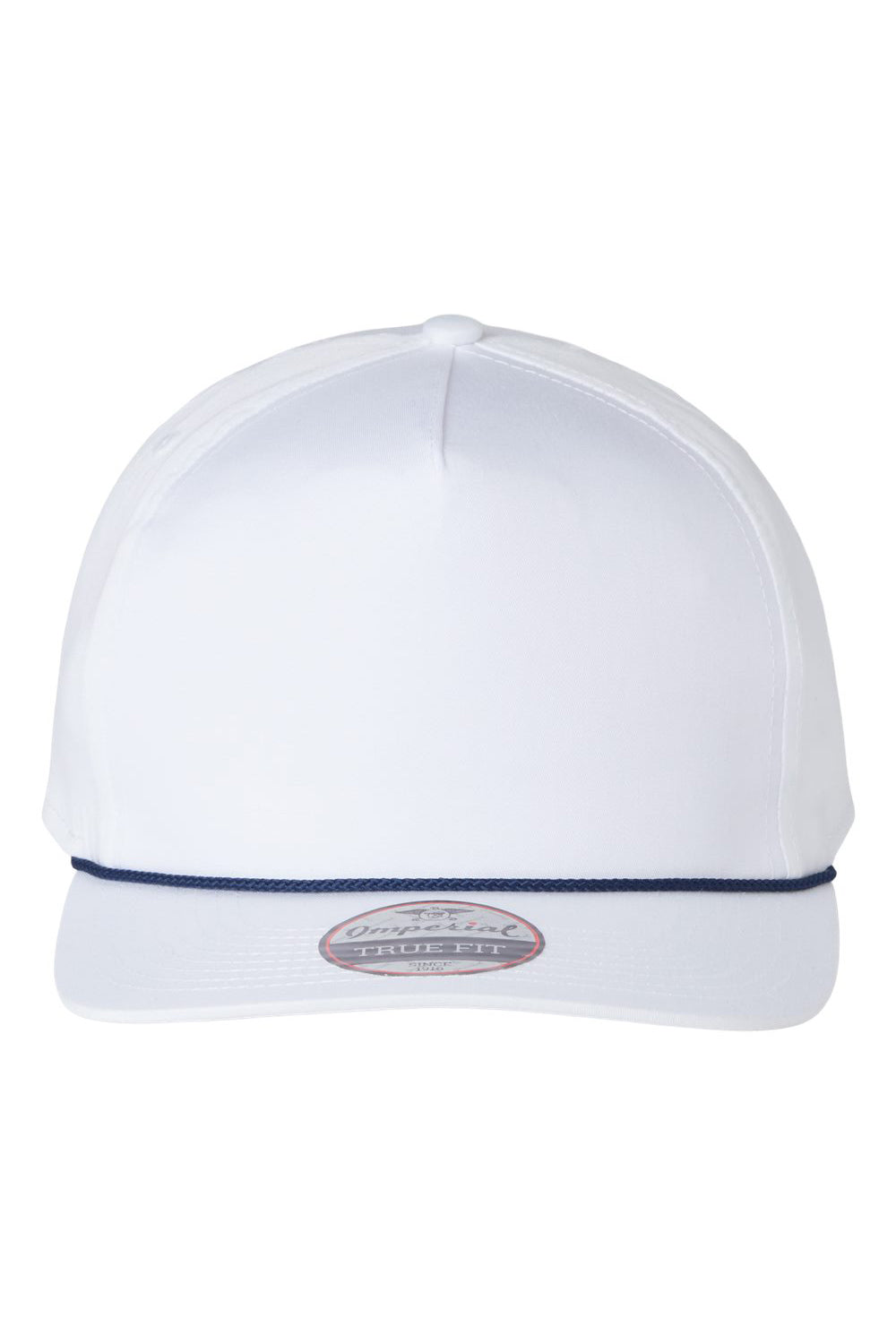 Imperial 5056 Mens The Barnes Hat White/Navy Blue Flat Front