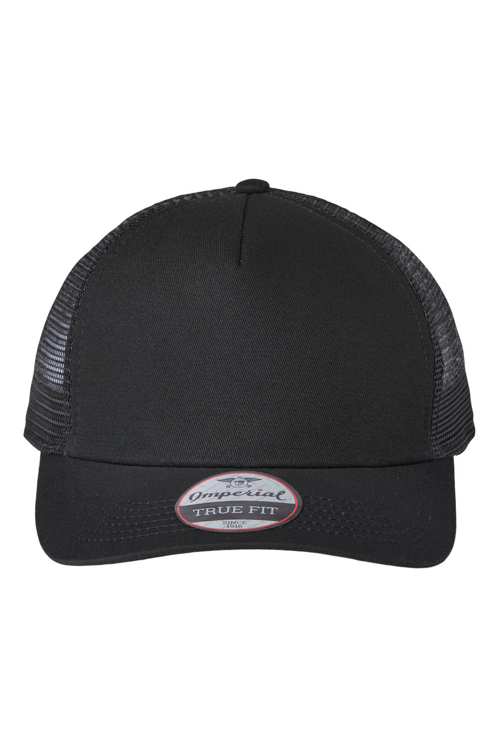 Imperial 1287 Mens North Country Trucker Hat Black Flat Front