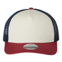 Imperial Mens North Country Snapback Trucker Hat - Vanilla/Red Ribbon/Dark Navy Blue - NEW