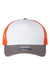 Imperial 1287 Mens North Country Trucker Hat White/Charcoal GRey/Orange Flat Front