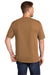 CornerStone CS430 Mens Short Sleeve Crewneck T-Shirt w/ Pocket Duck Brown Model Back