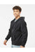 Tultex 331 Mens Full Zip Hooded Sweatshirt Hoodie Black Model Side