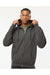 Tultex 331 Mens Full Zip Hooded Sweatshirt Hoodie Charcoal Grey Model Front