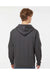 Tultex 331 Mens Full Zip Hooded Sweatshirt Hoodie Heather Charcoal Grey Model Back