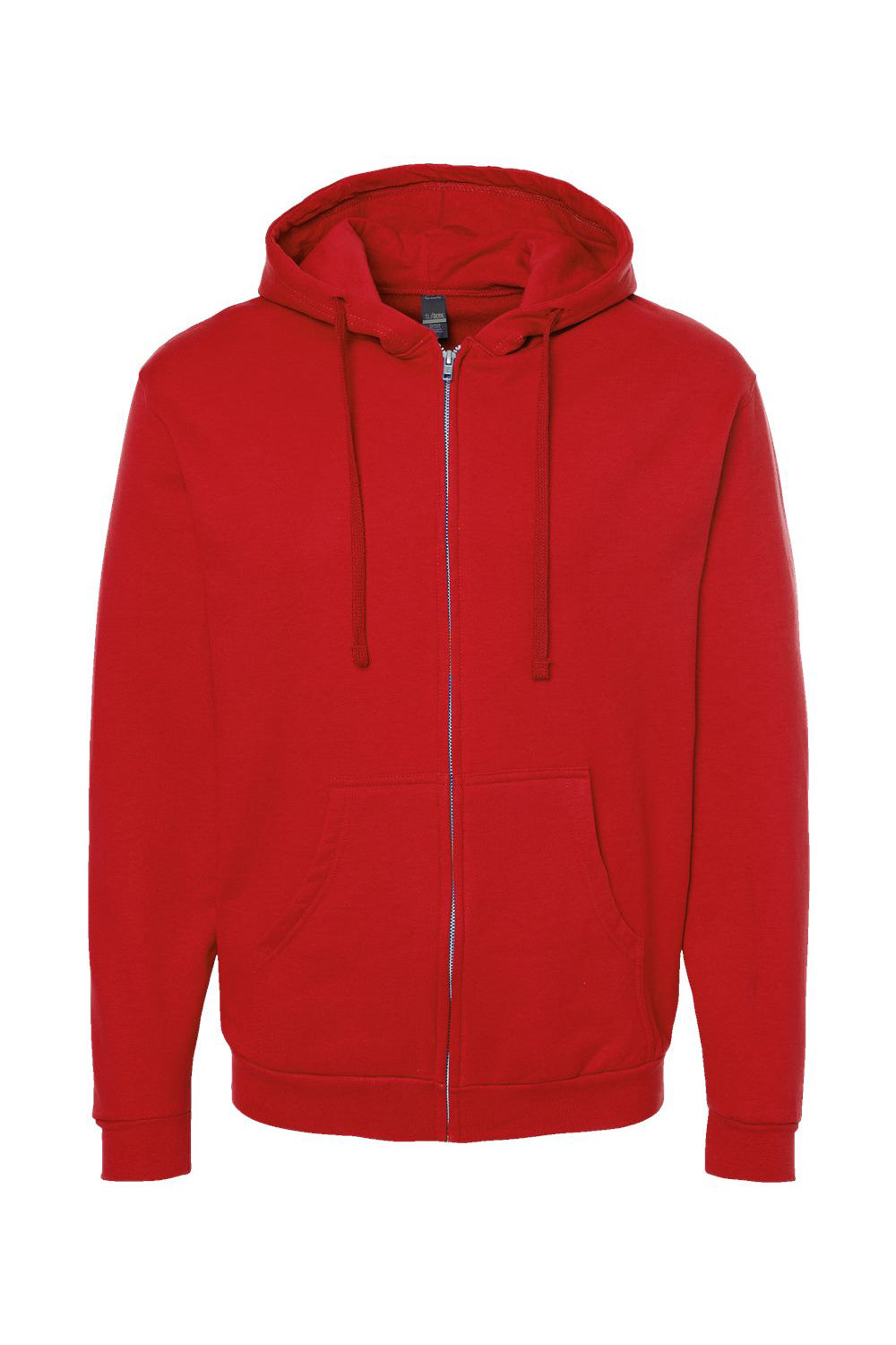 Tultex 331 Mens Full Zip Hooded Sweatshirt Hoodie Red Flat Front