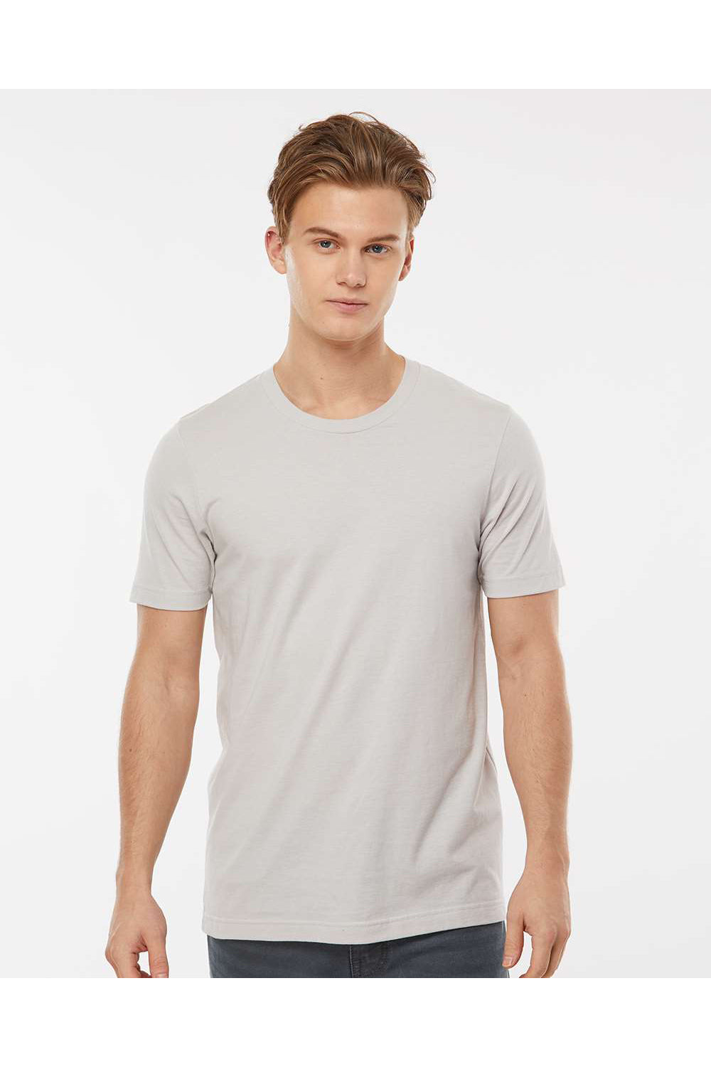 Tultex 502 Mens Premium Short Sleeve Crewneck T-Shirt Silver Grey Model Front