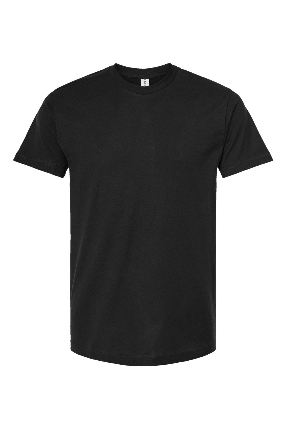 Tultex 202 Mens Fine Jersey Short Sleeve Crewneck T-Shirt Black Flat Front