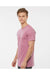 Tultex 202 Mens Fine Jersey Short Sleeve Crewneck T-Shirt Heather Cassis Pink Model Side