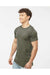 Tultex 202 Mens Fine Jersey Short Sleeve Crewneck T-Shirt Heather Military Green Model Side