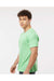 Tultex 202 Mens Fine Jersey Short Sleeve Crewneck T-Shirt Heather Neo Mint Green Model Side