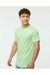 Tultex 202 Mens Fine Jersey Short Sleeve Crewneck T-Shirt Neo Mint Green Model Side