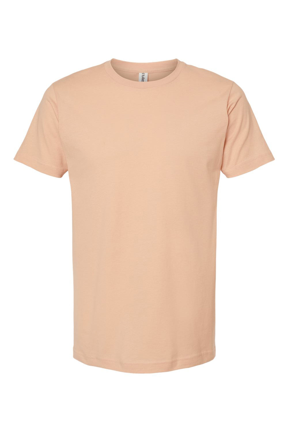 Tultex 202 Mens Fine Jersey Short Sleeve Crewneck T-Shirt Peach Flat Front