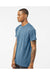 Tultex 202 Mens Fine Jersey Short Sleeve Crewneck T-Shirt Slate Blue Model Side