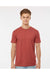 Tultex 202 Mens Fine Jersey Short Sleeve Crewneck T-Shirt Terracotta Red Model Front