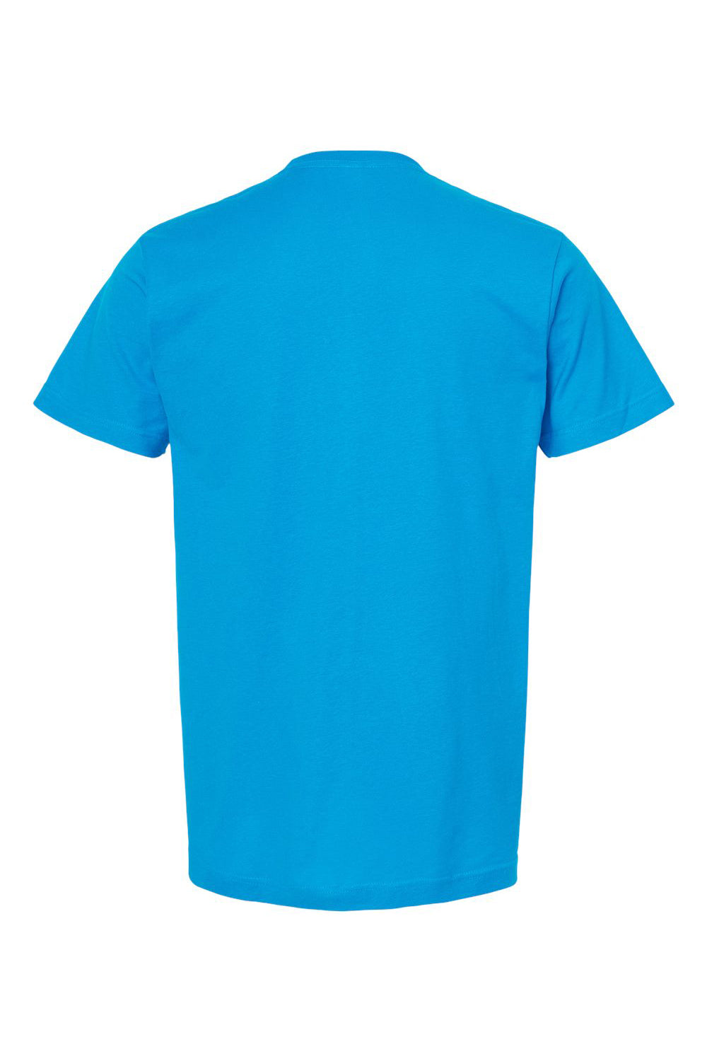 Tultex 202 Mens Fine Jersey Short Sleeve Crewneck T-Shirt Turquoise Blue Flat Back
