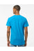 Tultex 202 Mens Fine Jersey Short Sleeve Crewneck T-Shirt Turquoise Blue Model Back