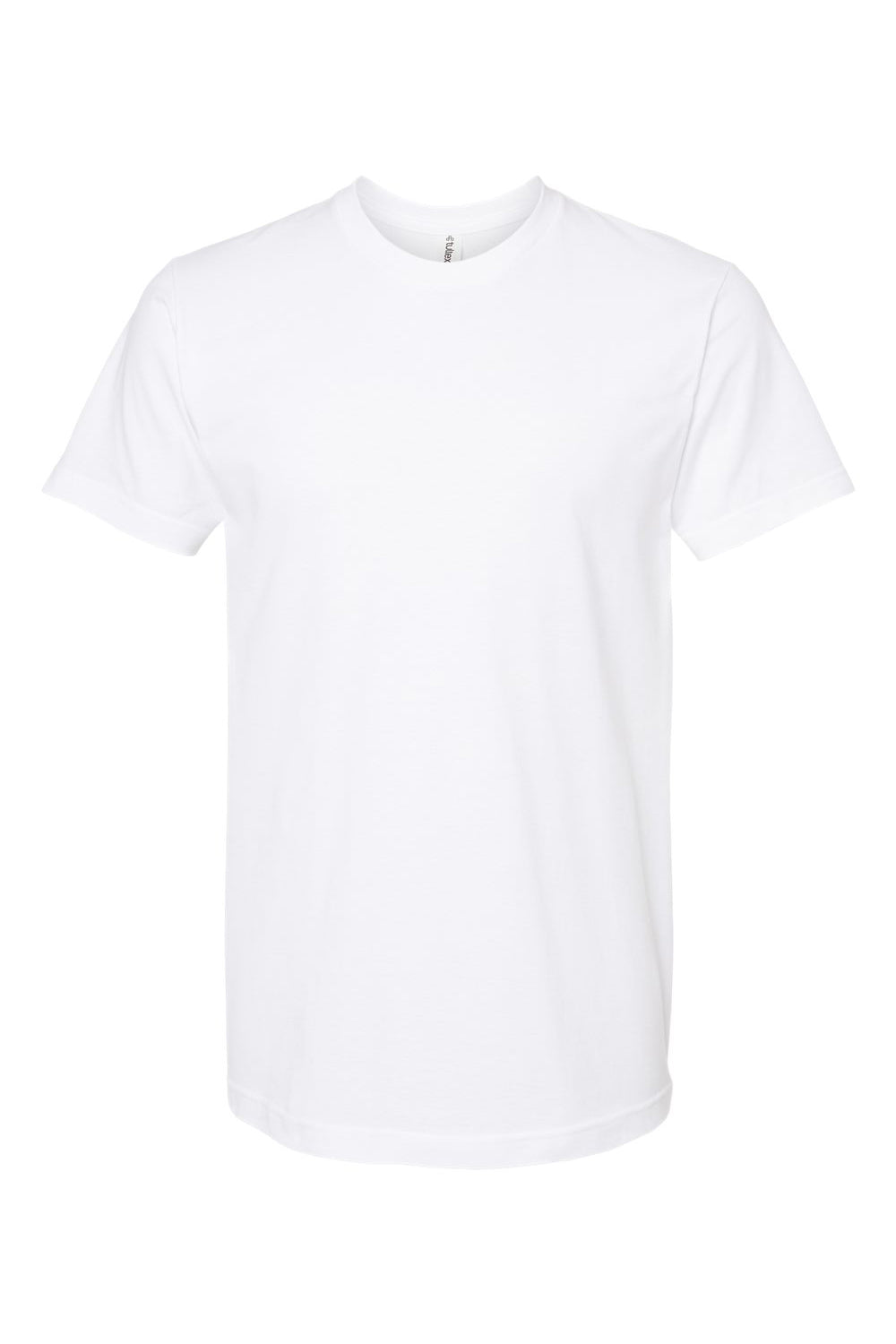 Tultex 202 Mens Fine Jersey Short Sleeve Crewneck T-Shirt White Flat Front