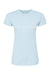 Tultex 213 Womens Fine Jersey Slim Fit Short Sleeve Crewneck T-Shirt Baby Blue Flat Front