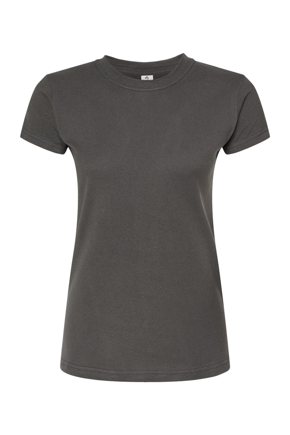 Tultex 213 Womens Fine Jersey Slim Fit Short Sleeve Crewneck T-Shirt Charcoal Grey Flat Front
