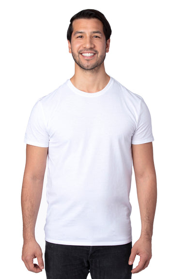 Threadfast Apparel 100A Mens Ultimate Short Sleeve Crewneck T-Shirt White Model Front