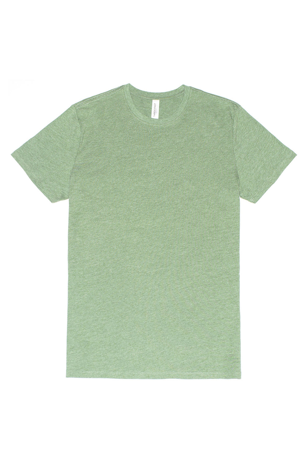 Threadfast Apparel 100A Mens Ultimate Short Sleeve Crewneck T-Shirt Heather Army Green Flat Front