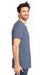 Threadfast Apparel 100A Mens Ultimate Short Sleeve Crewneck T-Shirt Heather Navy Blue Model Side