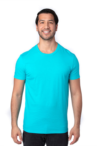 Threadfast Apparel 100A Mens Ultimate Short Sleeve Crewneck T-Shirt Pacific Blue Model Front