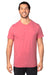 Threadfast Apparel 100A Mens Ultimate Short Sleeve Crewneck T-Shirt Heather Red Model Front