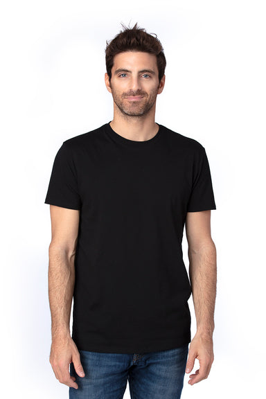 Threadfast Apparel 100A Mens Ultimate Short Sleeve Crewneck T-Shirt Black Model Front