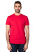 Threadfast Apparel 100A Mens Ultimate Short Sleeve Crewneck T-Shirt Red Model Front