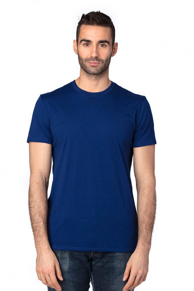 Threadfast Apparel 100A Mens Ultimate Short Sleeve Crewneck T-Shirt Navy Blue Model Front