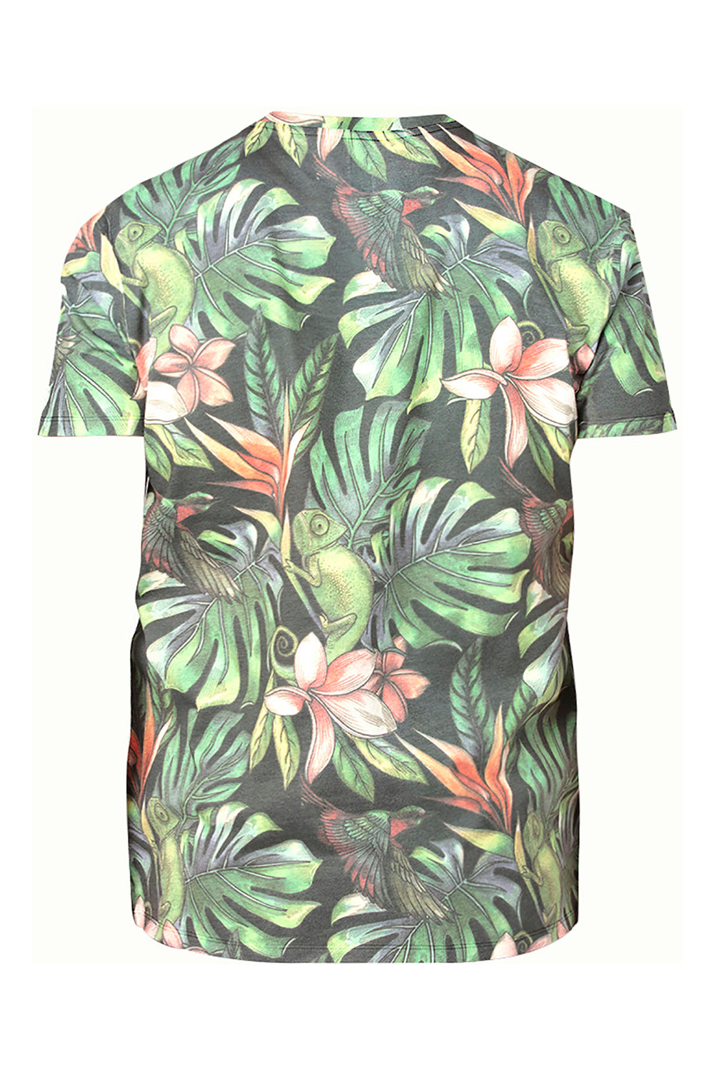 Threadfast Apparel 100A Mens Ultimate Short Sleeve Crewneck T-Shirt Tropical Jungle Flat Back