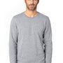 Threadfast Apparel Mens Ultimate Long Sleeve Crewneck T-Shirt - Heather Grey