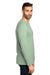 Threadfast Apparel 100LS Mens Ultimate Long Sleeve Crewneck T-Shirt Heather Army Green Model Side