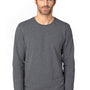 Threadfast Apparel Mens Ultimate Long Sleeve Crewneck T-Shirt - Heather Charcoal Grey