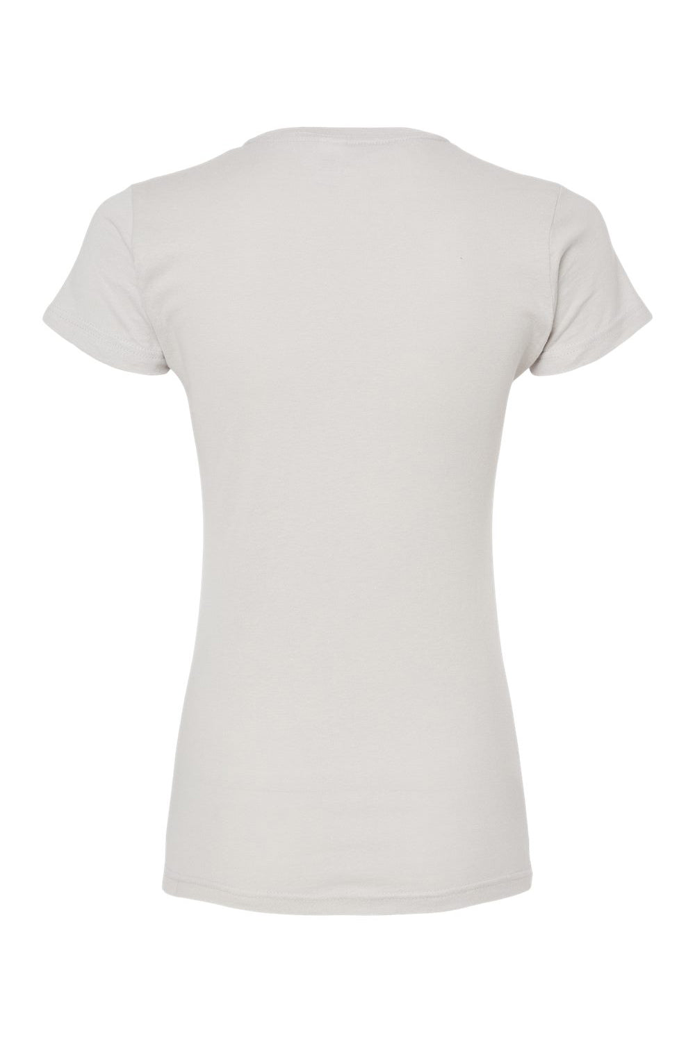 Tultex 213 Womens Fine Jersey Slim Fit Short Sleeve Crewneck T-Shirt Silver Grey Flat Back