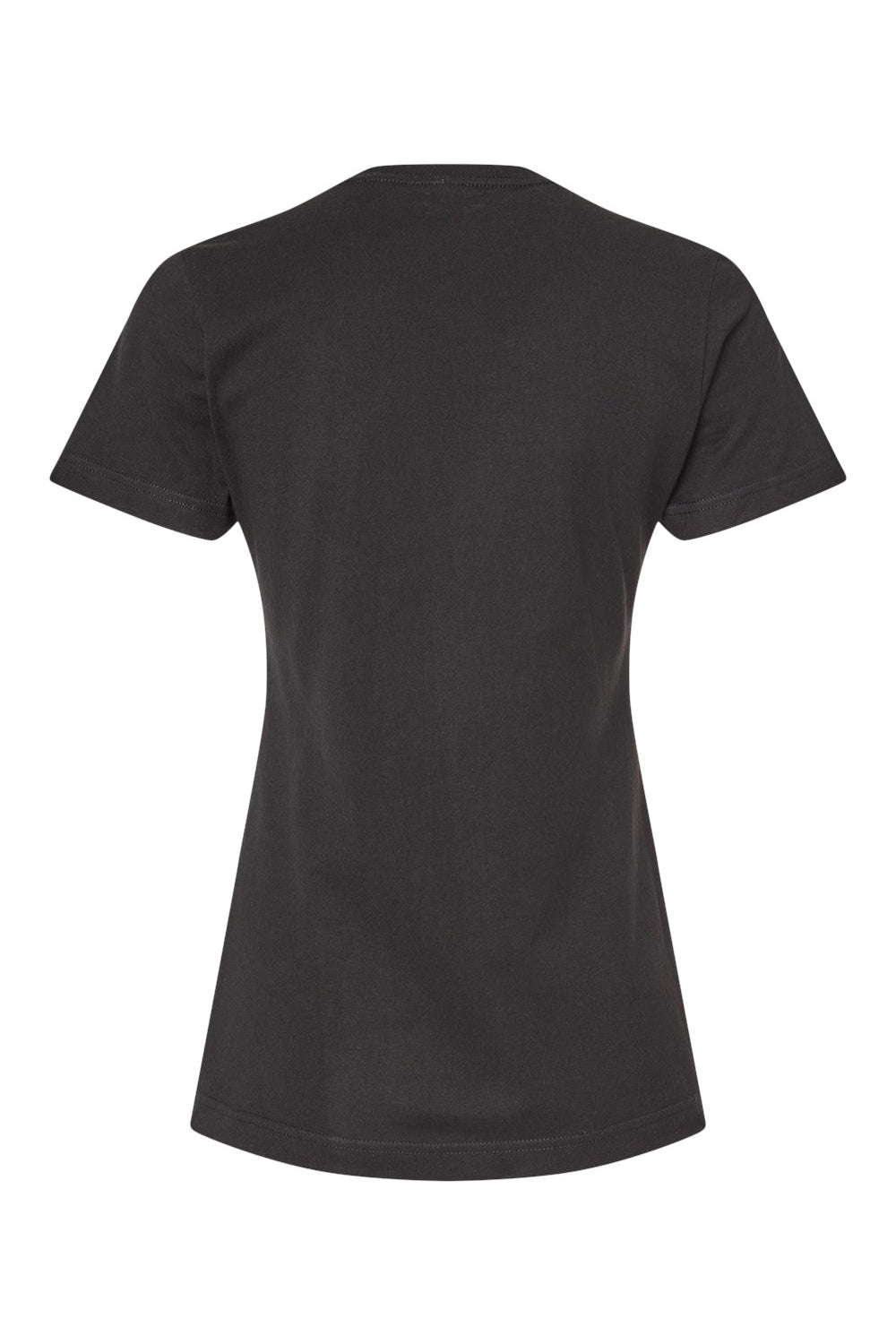 Tultex 216 Womens Fine Jersey Classic Fit Short Sleeve Crewneck T-Shirt Black Flat Back