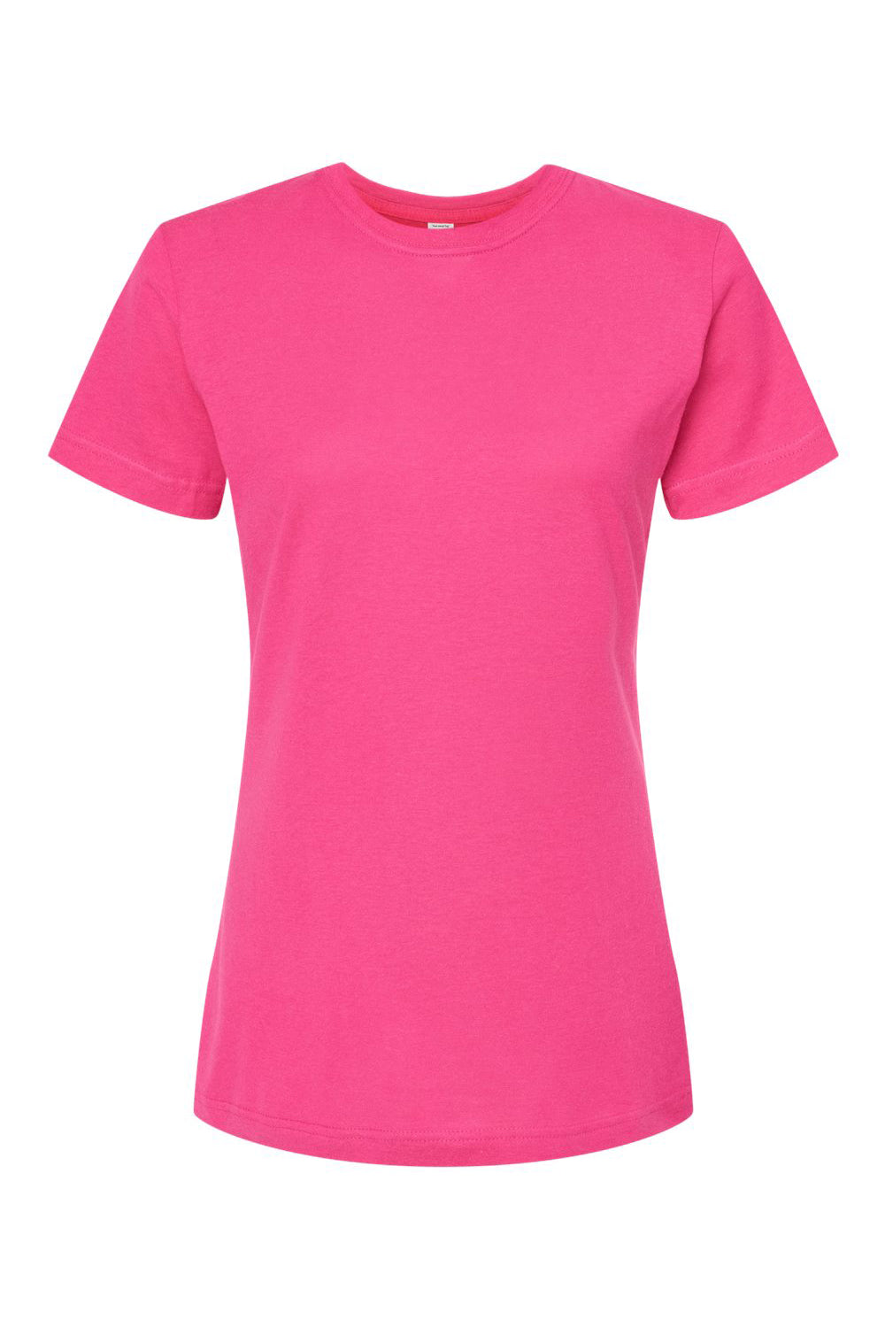 Tultex 216 Womens Fine Jersey Classic Fit Short Sleeve Crewneck T-Shirt Fuchsia Pink Flat Front
