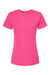 Tultex 216 Womens Fine Jersey Classic Fit Short Sleeve Crewneck T-Shirt Fuchsia Pink Flat Front