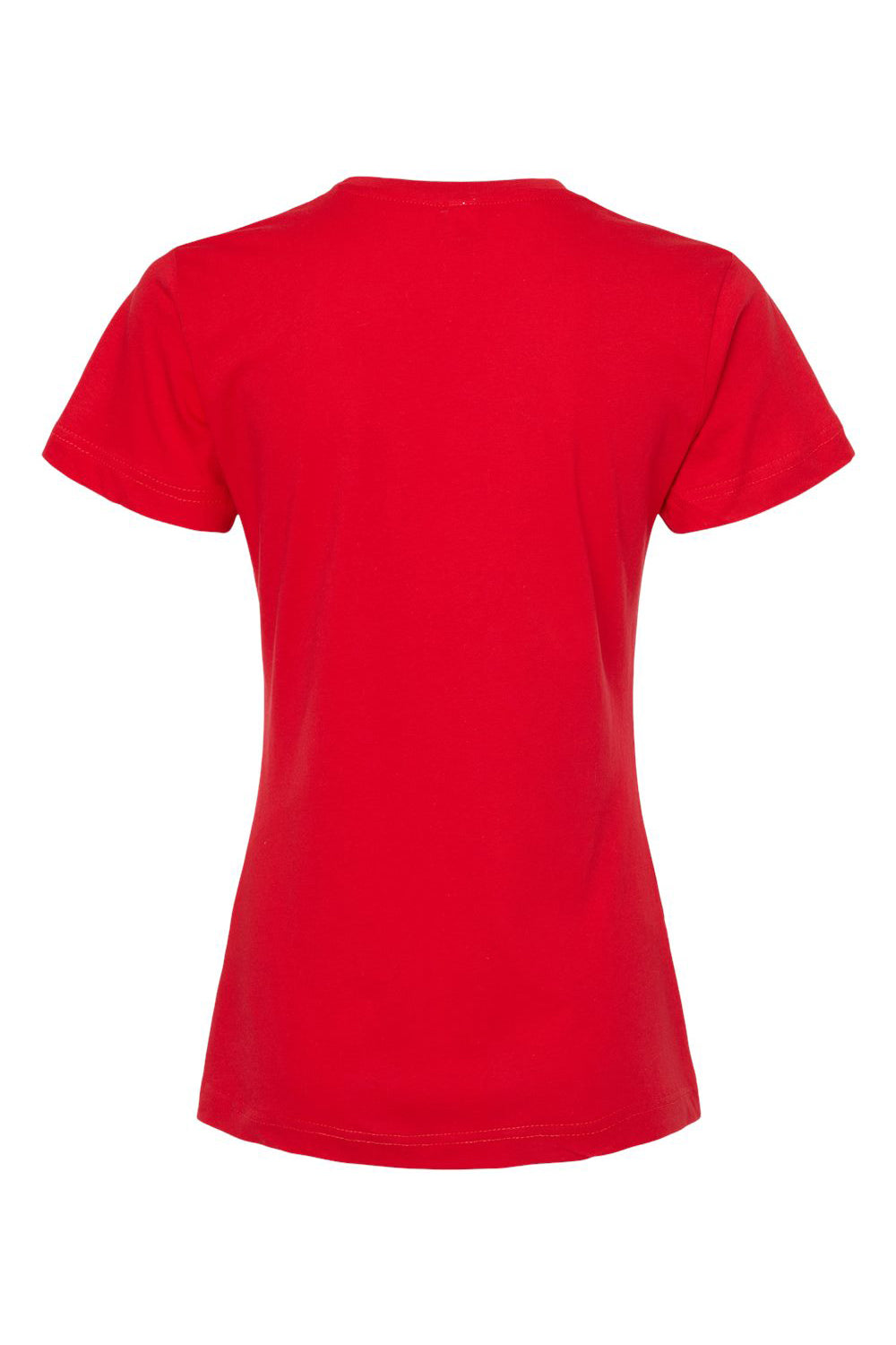 Tultex 216 Womens Fine Jersey Classic Fit Short Sleeve Crewneck T-Shirt Red Flat Back