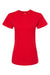 Tultex 216 Womens Fine Jersey Classic Fit Short Sleeve Crewneck T-Shirt Red Flat Front