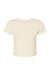 Bella + Canvas 1010BE Womens Micro Ribbed Short Sleeve Crewneck Baby T-Shirt Natural Flat Front