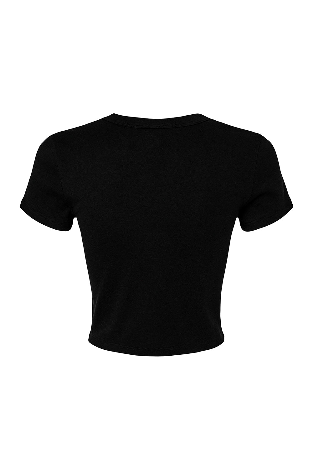 Bella + Canvas 1010BE Womens Micro Ribbed Short Sleeve Crewneck Baby T-Shirt Black Flat Back