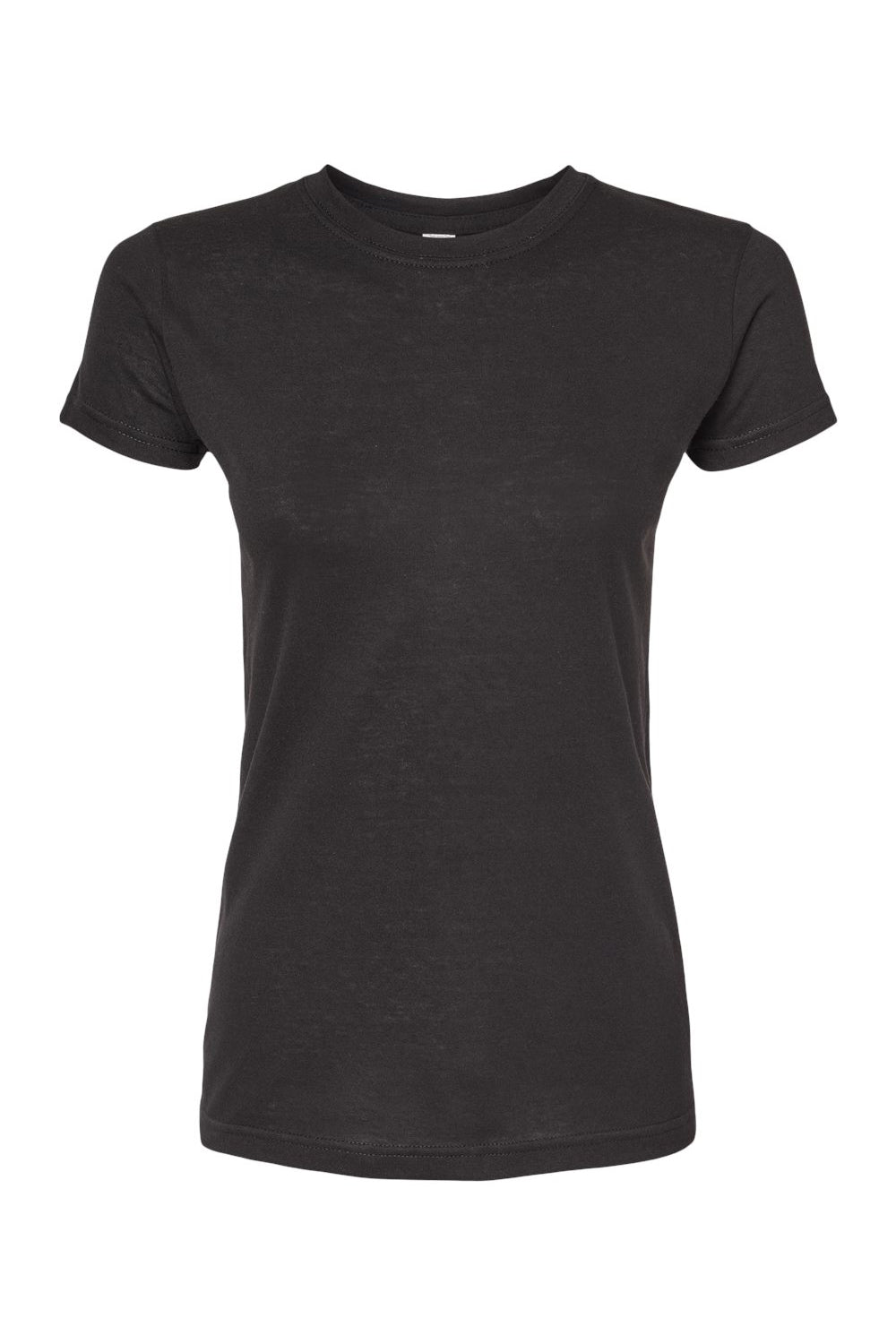 Tultex 240 Womens Poly-Rich Short Sleeve Crewneck T-Shirt Black Flat Front